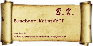 Buschner Kristóf névjegykártya